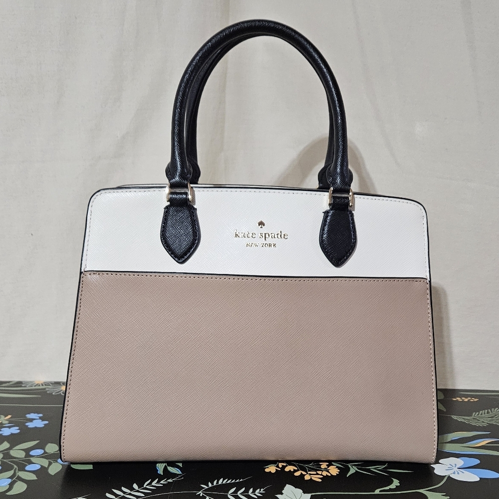 Kate Spade Black, White, and Tan Satchel